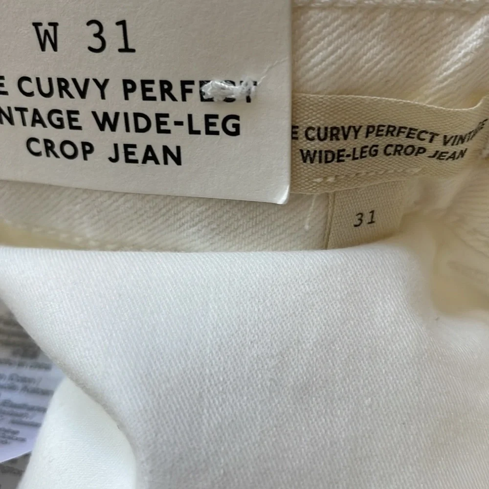 NWT NEW‎ | Madewell The Curvy Perfect Vintage Wide-Leg Crop Jean Tile White 31 - Picture 9 of 13